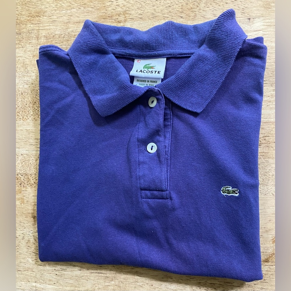 Vintage Lacoste Boy’s Sz Euro 42/US (see pics for measurements) Purple Knit Polo
